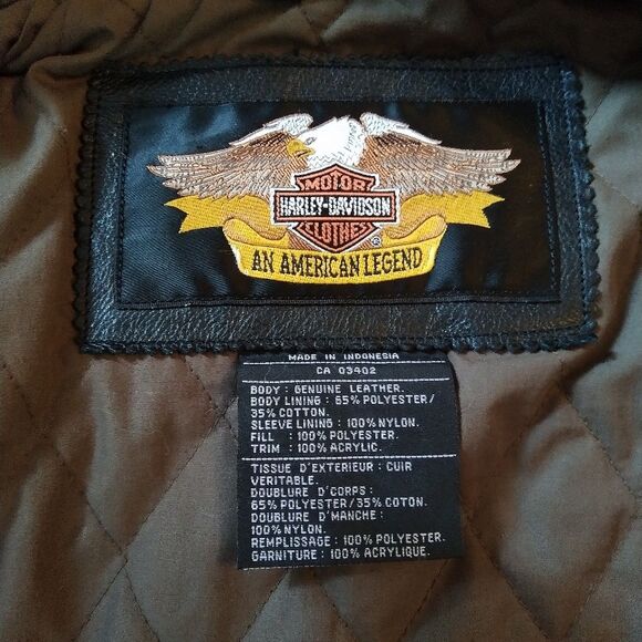 Vintage Harley Davidson Classic Varsity Bomber Leather Jacket Coat - Picture 9 of 13